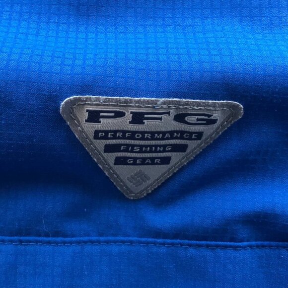 Columbia Mens Fishing Shirt Large Short Sleeve Blue Button Up Vented Outdoors - Picture 12 of 16